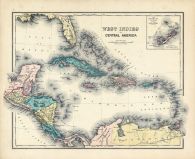 West Indies and Central America Map 1876